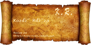 Kozó Róza névjegykártya